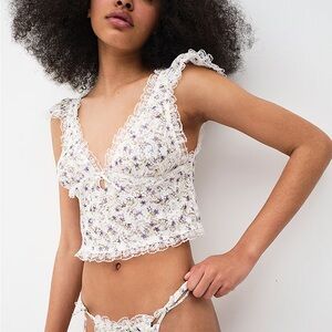 NWT For Love & Lemons Lavender Fields Top